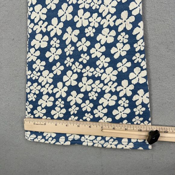 American Eagle Pants Womens Medium Blue White Floral Flare Retro Boho 90s Y2K - Picture 10 of 15